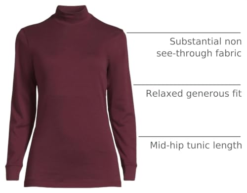 Image of Lands' End Women's Cotton Mock Turtleneck