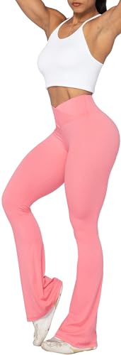 Image of Sunzel Flare Leggings, Crossover Yoga Pants with Tummy Control, High-Waisted and Wide Leg
