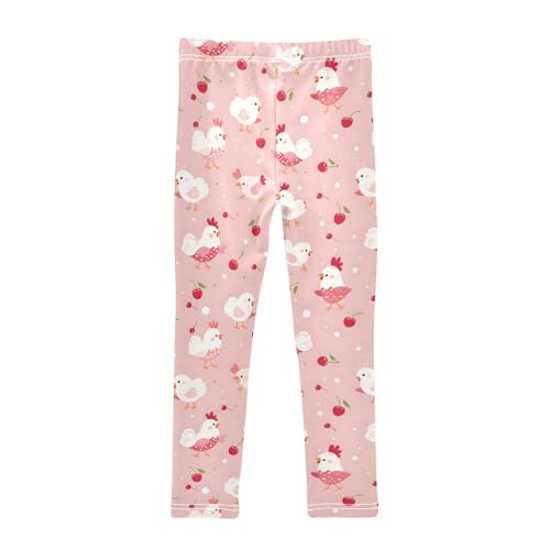 Cute Chicken with Cherry Girls Leggings Athletic Pants Tights Stretch Bottom2