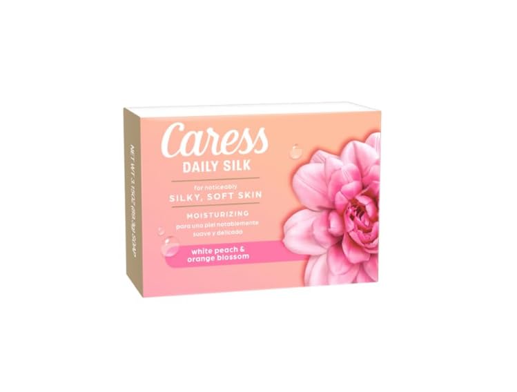 Caress Soap Daily Silk Beauty Bar White Peach & Orange Blossom 3.75 Ounce 16 Count