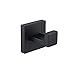 Bathroom Towel Robe Hook Coat Clothes Holder Stainless Steel Square Wall Mounted Hooks Stylish for Bath Kitchen Bedroom Garage Hotel Black