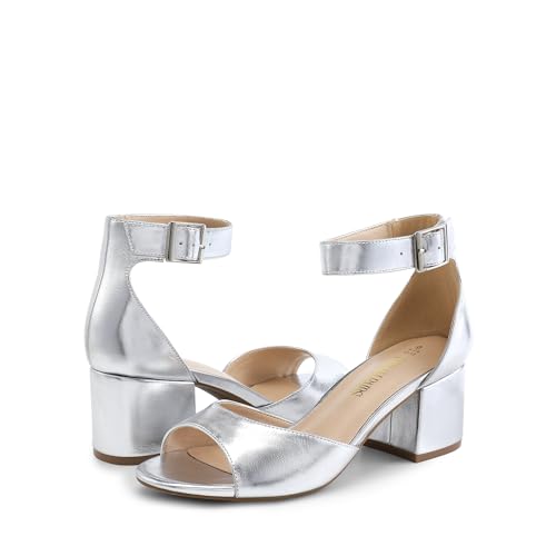 Image of DREAM PAIRS Women's Chunky Heel Sandal | 2.2 inch chunky block heels,open toe with ankle strap buckle, classic comfortable heeled sandals,wedding party dress shoes