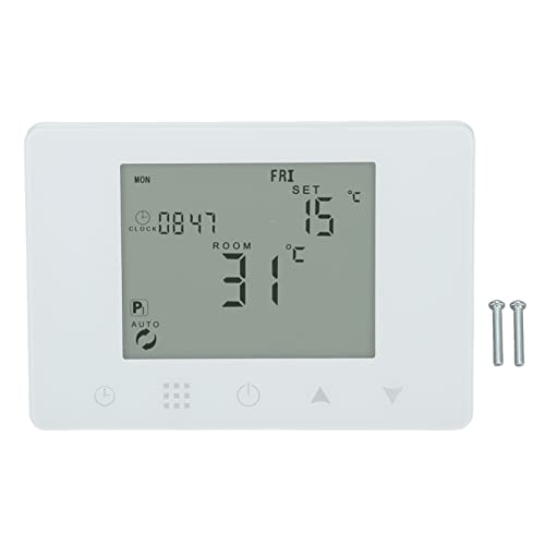 Termostato RF Wireless Programmabile per Riscaldamento Elettrico con Display LCD Retroilluminato Controllo Temperatura Ambiente Sonda Termometrica Infrarossi Compatibile Impianti Intelligenti