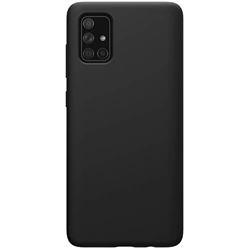 Nillkin Case for Samsung Galaxy A51 A 51 (6.5" Inch) Flex Pure Case Liquid Silicon Finish Anti Finger Print with Inner Microfibre Lining Black Color