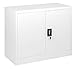 MMT Furniture Designs Stalowa biuro szafka do przechowywania biała 2 drzwi zamykana regał szafka 90 cm wysokości 90 cm szerokości - 1 wewnętrzna regulowana półka