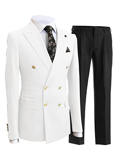 Men's 2 Pieces Suit Tuxedos Jacket Business Pants Waistcoat Fit Blazer for Wedding