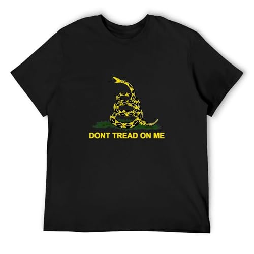 Casual T-shirt Dont Tread On Me Gadsden American Flag Conservative Black L
