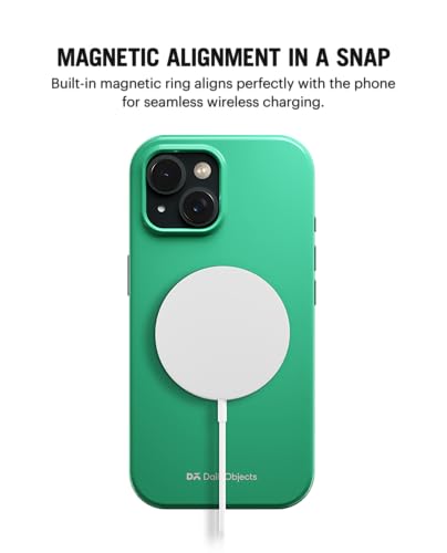 Image of DailyObjects Polycarbonate Enamel Bumper Magsafe Case for iPhone 14 Compatible with Mag-Safe Wireless Charging | Mint Hybrid Magnetic Back Cover
