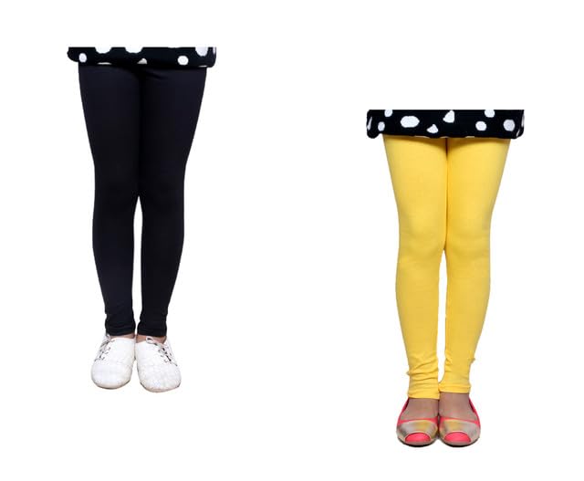 Image of KAYU Girl's Full Length Cotton Leggings Pants Pack of 2