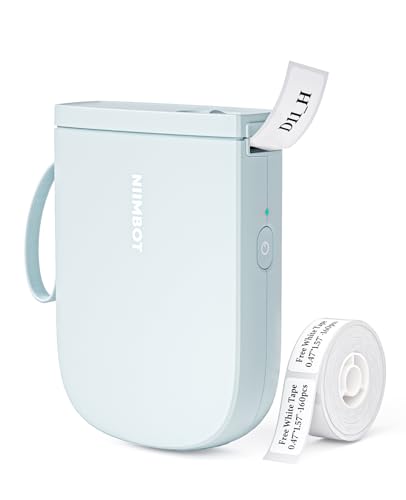 NIIMBOT Label Maker Bluetooth Mini Label Printer D11 2024 Version, Portable Label Maker with Tape Thermal Sticker Small Labeler, 300 DPI High Clearity Rechargeable, Blue