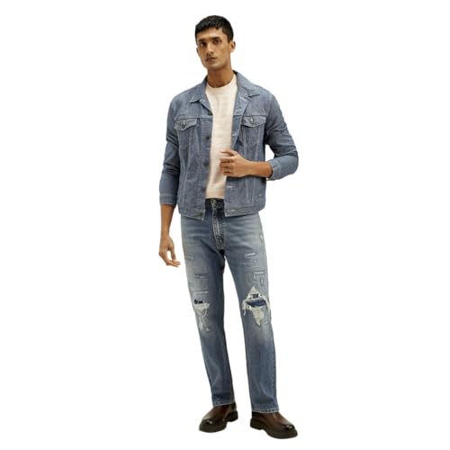 Image of Levi's Men's 555 Relaxed Straight Fit Blue Jeans