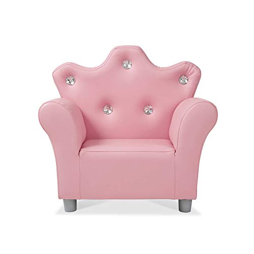 Melissa & Doug Child's Crown Armchair - Pink Faux Leather