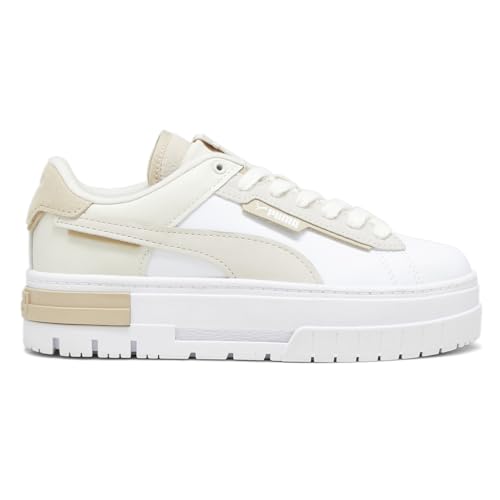 PUMA Womens Mayze Crashed Platform Sneakers Shoes Casual - White