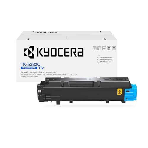 Image of KYOCERA TK-5382C Cyan Toner Cartridge for ECOSYS MA4000cifx / MA4000cix / PA4000cx Laser Model Printers (1T02Z0CUS0)