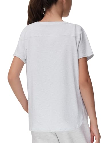 Image of THE GYM PEOPLE Girl's Athletic ShirtsWorkout Tops with Side Slits | Soft, Breathable, Side slits, Relaxed fit, Easy to match, For running, dancing and daily wear