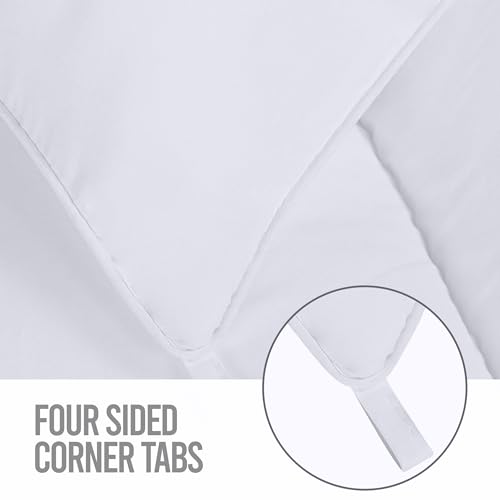 Utopia Bedding Bettdecke 200x200 cm, Mikrofaser Ganzjahresbettdecke mit Eckschlaufen, Steppdecke mit Hohlfaserfüllung 200 GSM (Weiß)