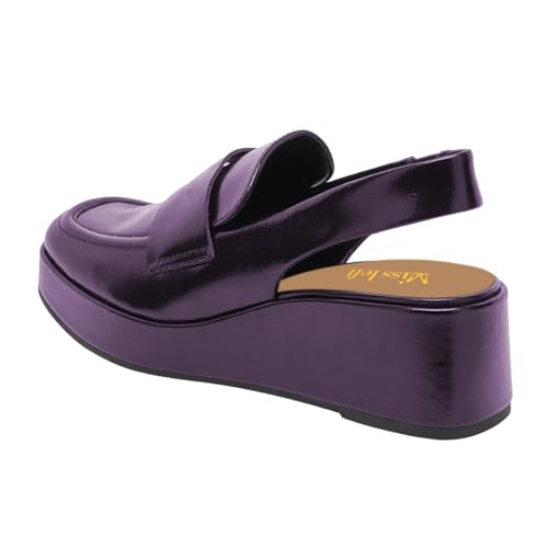 miss left Women's Wedge Heel Slingback Pumps Platform Closed Toe Mid Heel Elastic Strap Sandals Trendy Travel Casual Shoes Size 4-16 US3