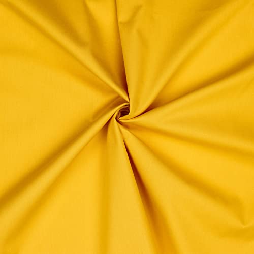 VmG-Store Tissu en coton uni 100 % coton Oeko-Tex vendu au mètre à partir de 50 cm Plus de 70 couleurs au choix (20 jaune, 50 x 148 cm)