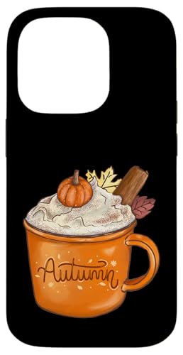 秋 カップ チョコレート コーヒー かぼちゃ シナモン クリーム リーフ ギフト スマホケース iPhone 14 Pro 用