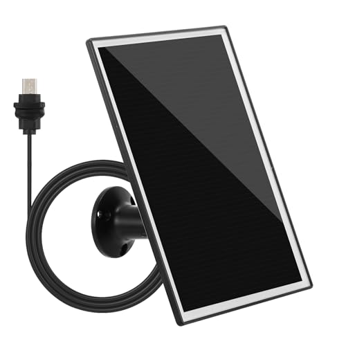 HISUEKIG Solarpanel für Blink Kamera 6W Solarmodul mit 360 Grad Drehbarer Halterung IP66 Wasserdicht 10FT Kabel für Außen Monokristallines Solarpanel für Überwachungskamera 1 Pack