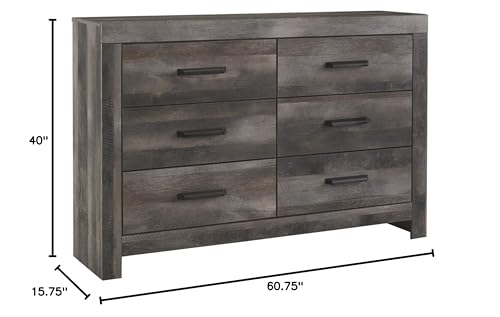 Wynnlow Rustic 6-Drawer Dresser in Weathered Gray - Image 4