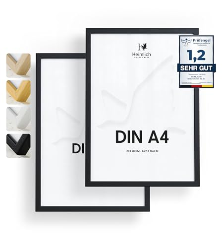 Heimlich® Bilderrahmen – A4 21x30 cm, Kiefernholz, Schwarz,...