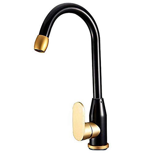 Gewerbeflächen Aluminium Europäischer Küchenarmatur Schwarz Fest Drehbarer Wasserhahn Einhand-Mischbatterie Waschbecken Wasserhahn Wet Sink Bar