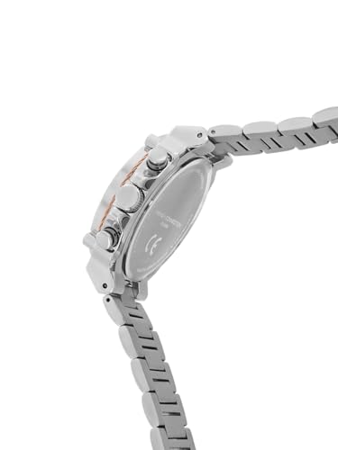 Image of French Connection Astro Multifunction White Round Dial Stainless Steel Strap | Casual | Premium | See Through Feature | Sunray Feature Wrist Watch for Men - FCH18SM