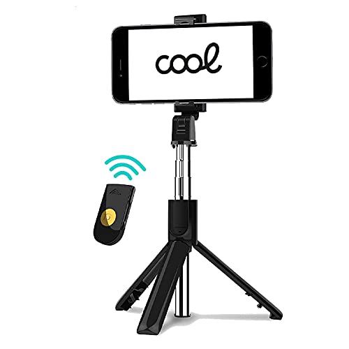 Trépied extensible smartphone avec télécommande Bluetooth noire