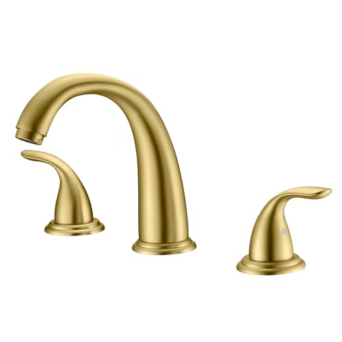SUMERAIN 2-Handle Widespread Roman Bathtub Faucet Tub Filler with Valve Brushed Gold