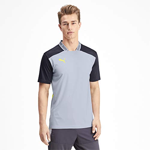 Puma 656427, Maglietta Uomo, Grey Dawn/Yellow