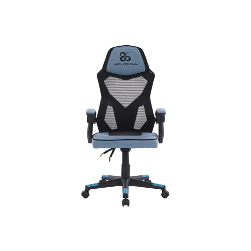 NEWSKILL Eros Silla Gaming ergonómica con Respaldo de Malla, Asiento Acolchado y Base metálica - Color Azul