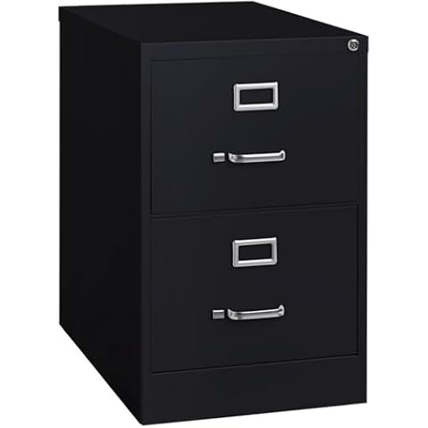 Scranton & Co 25" 2-Drawer Metal Legal Width Vertical File Cabinet in Black Cover