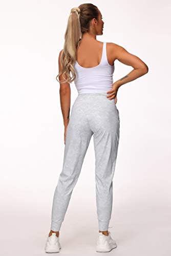 THE GYM PEOPLE Women's Joggers Pants Lightweight Athletic Leggings Tapered Lounge Pants for Workout, Yoga, Running (Large, Tie Dye White)