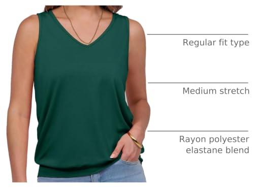 Image of ANRABESS Women Tank Tops Summer V Neck Sleeveless Casual Loose Fit Cute Cami Basic T Shirts Solid Tees 2026 Trendy Outfits