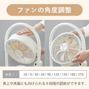 Amazon | moku. DC3連マルチファン (グリーン×木目) 扇風機