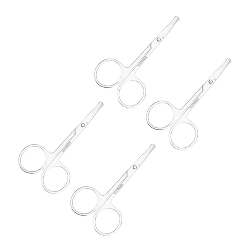minkissy Nose Hair Trimmer Scissors Set 4pcs Facial Hair Scissors Eyebrow Trimmer Grooming Tools for Men Women