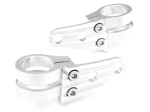 ゆ H7-31SV-S ジュラルミン CNC ヘッドライトステー ショート エイプ50 エイプ100 AC16 HC07 マグナ50 ジャズー Jazz NS-1 NS1 CB125T MBX125F 汎用 (シルバー, 31φ)