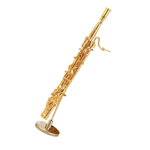ZXFJYUIP Modelos De Instrumentos De Viento Clarinete Trombón Trompa Flauta Dorada(8)