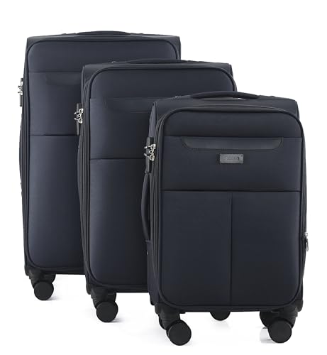 IZOD Liam Soft Shell Lightweight Expandable 360 Dual Spinning Wheels Combo Lock 28", 24", 20" 3 Piece Luggage Set2