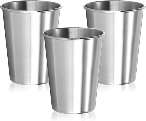 Wilhelm Sell® 3 gobelets inox – acier inoxydable 304 – gobelets légers 250 ml pour camping et voyage – incassables et sans BPA
