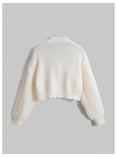Image of BEAUDRM Women's Plus Size Bow Crop Sweater Cardigan V Neck Button Up Long Sleeve Cute Cardigans
