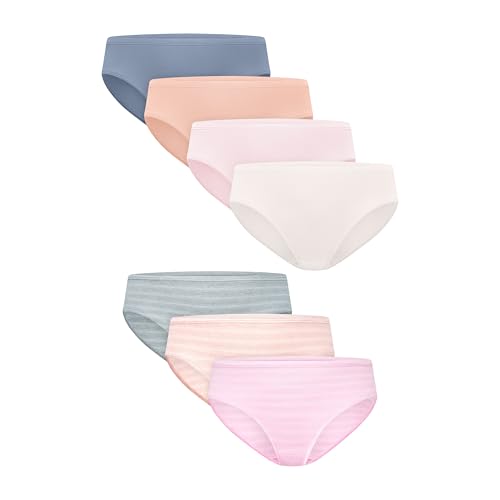 Hanes Girls' Underwear Hipsters, 7-Pack, Pure Comfort Microfiber Hipster Panties for Girls, Assorted