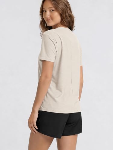 Image of ODODOS Women's Performance Cropped Tee Ultra Soft odSTRATUM Tech Short Sleeve Relaxed Top Crew Neck T-Shirts
