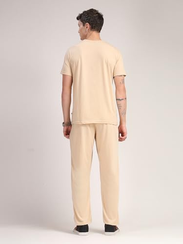 Image of Thomas Scott Men's | Relaxed Fit | Solid | 100% Polyester | Co-Ord Set With Short Sleeve T-Shirt & Trouser