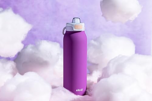 Image of Ello Pop & Fill 32oz Stainless Steel Soft Touch Water Bottle with Quick Fill Technology, Double Walled and Vacuum Insulated Metal, Leak Proof Locking Lid, Sip and Chug, Reusable, BPA Free, Magenta