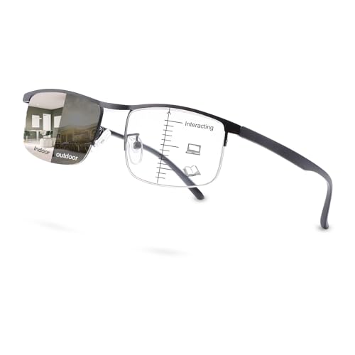 Image of YIMI Progressive Photochromic Multifocus Reading Glasses UV400 Sun Readers Computer Anti Blue Light Glasses for Men Women