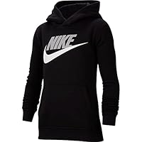 Nike Boy's Sportswear Club+ Hbr Pullover Hoodie, Black/(Light Smoke Grey), Large