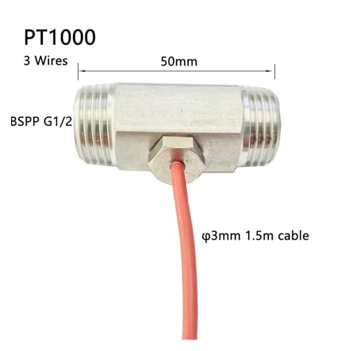 Capteur de température PT1000 3 fils avec sonde filetée G1/2 et connecteur M8 - 3
