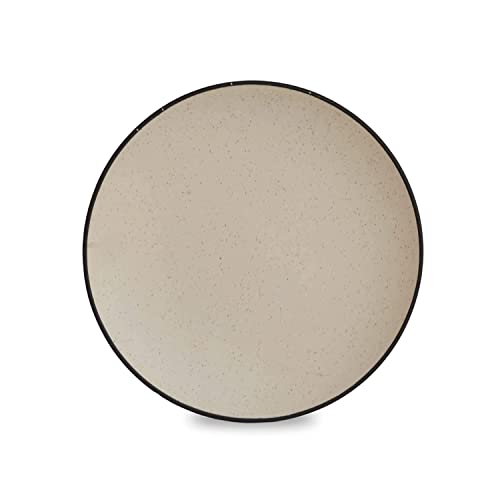 Image of Ceramic Plate Set,10 inches - Set of 6 Large Size Dinner Plate for Snacks, Appetizers etc. Handmade Stoneware Dinner Plate (Blue) (White Marble Matte)